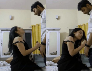 Horny babe giving BJ