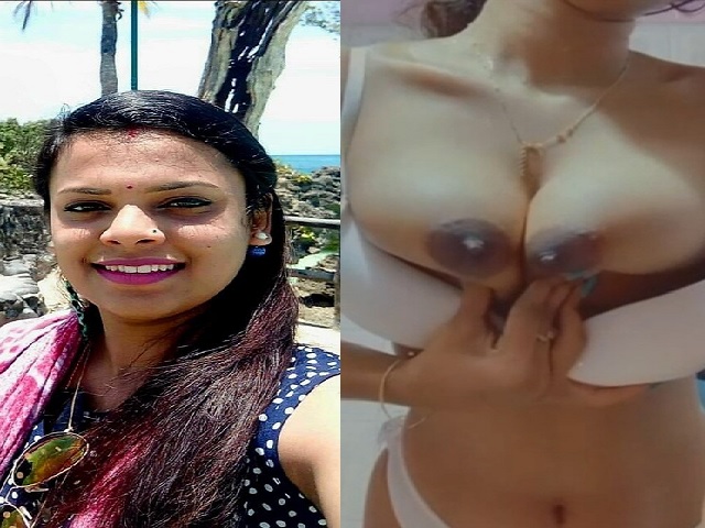 Malaysian Tamil girl pressing her boobs in topless video